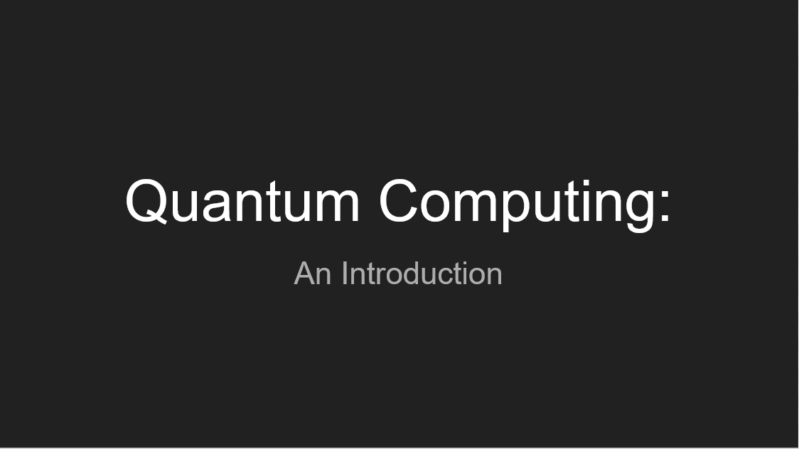 Quantum Computing